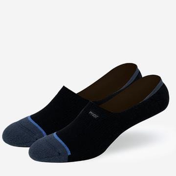 black, 3 pack cool thick no show sock with moisture wicking, arch support, and heel grip