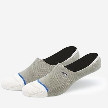 grey, 3 pack cool thick no show sock with moisture wicking, arch support, and heel grip
