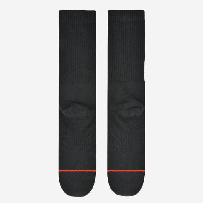 black cool thick crew sock with moisture wicking and arch support