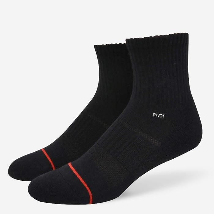 black, cool and fun solid quarter ankle sock with moisture wicking and arch support