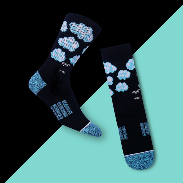 Black Cotton compression socks and teal cotton cloud socks are the perfect  compliment to any sneaker, outfit, or style. 