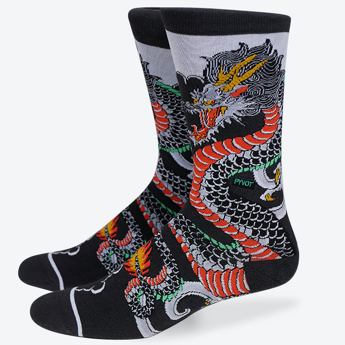 Cotton knitted dragon socks. Perfect cool dragon socks for every occasion from watching game of thrones to house of dragon.