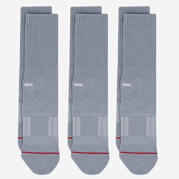 grey, 3 pack cool thick crew sock with combed cotton, moisture wicking and arch support