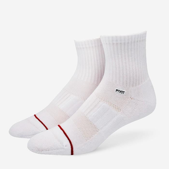 white, cool and fun solid quarter ankle sock with moisture wicking and arch support