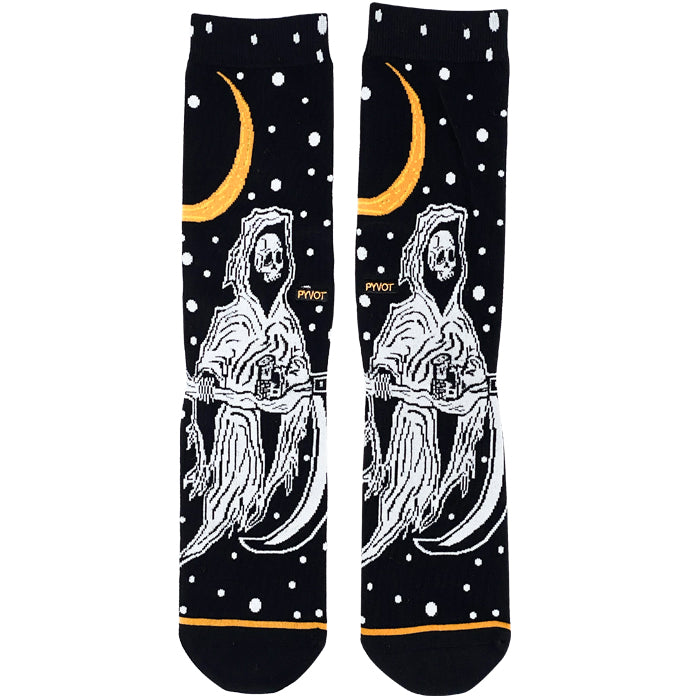 Limited edition knit grim reaper socks.  black and orange. Soft cotton and anti-microbia