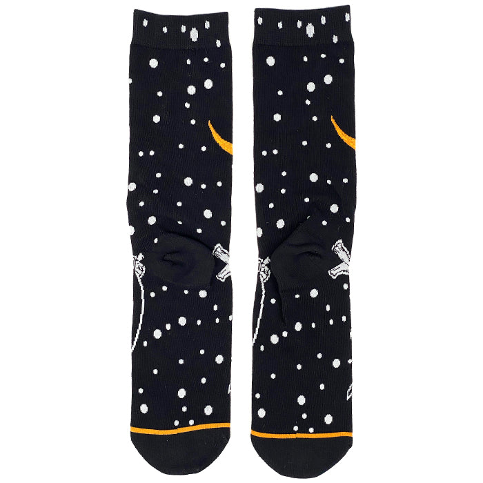 polka dot grim reaper halloween sock. soft combed cotton and seamless toe.