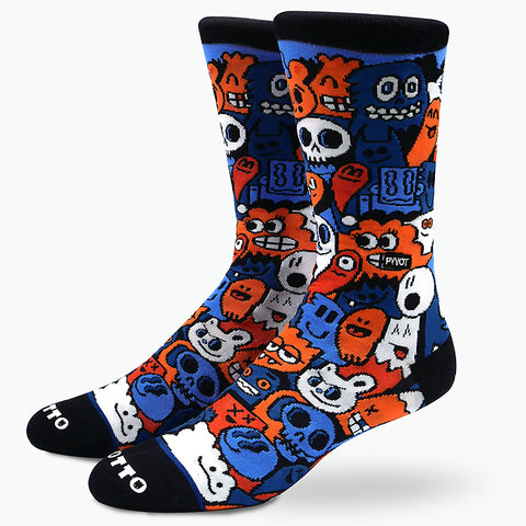 PYVOT Socks Everyone Everywhere Always socks with combed cotton and cartoon design. These cool socks are designed by Wotto with comfort and art in mind.