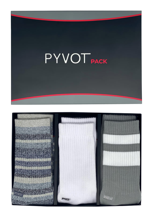 Classic sock pack. High quality plain minimal design socks with features including anti-microbial, advanced arch support, and moisture wicking